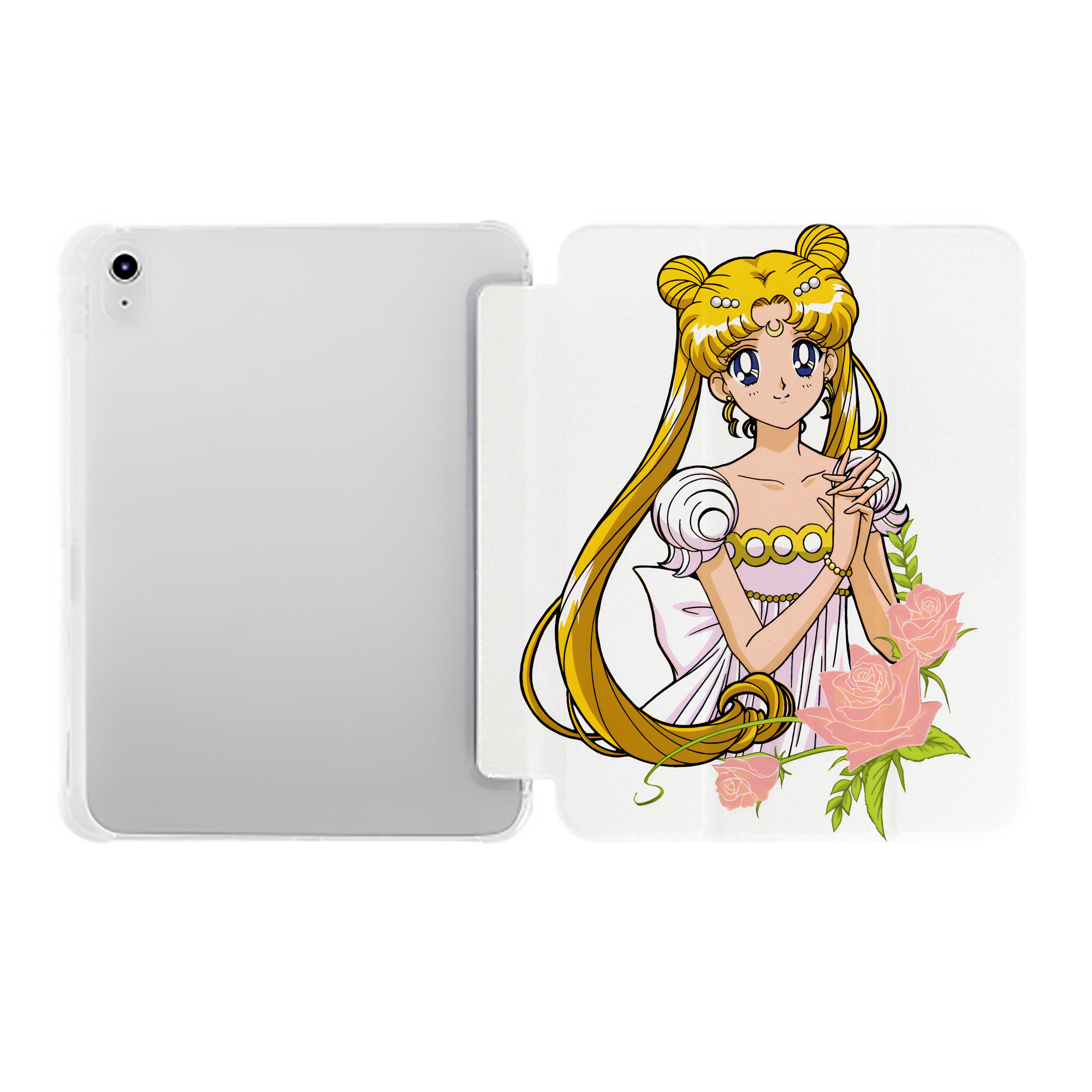 （画像用） 美少女戦士セーラームーン 愛野 美奈子 あいの みなこ Sailor Moon Aino Minako IPad ケース ペン収納付き 三つ折りスタンド PUレザー×シリコン 対応機種9.5/10.5/10.9インチ